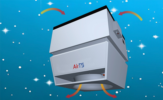 強(qiáng)制熱空氣下送，旋流風(fēng)口下送，熱空氣均勻分布